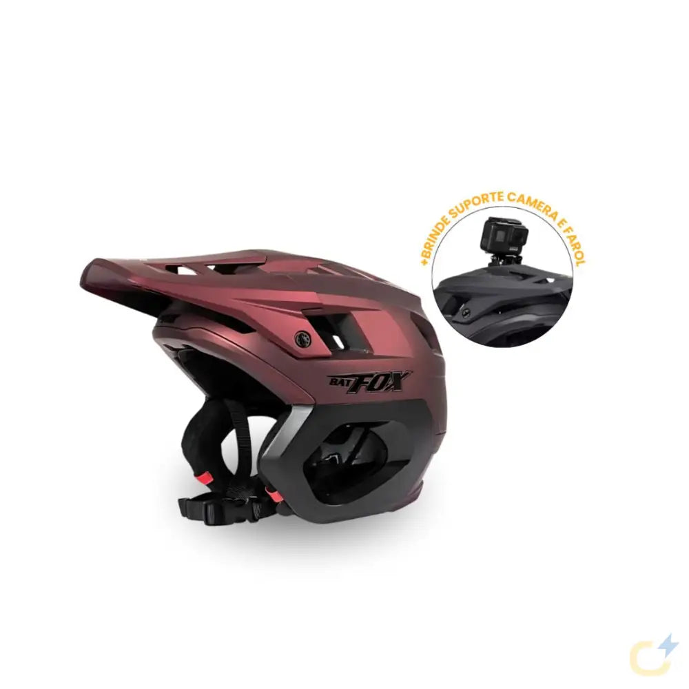 Capacete MTB Fox | BRINDE SUPORTE CAMERA E FAROL