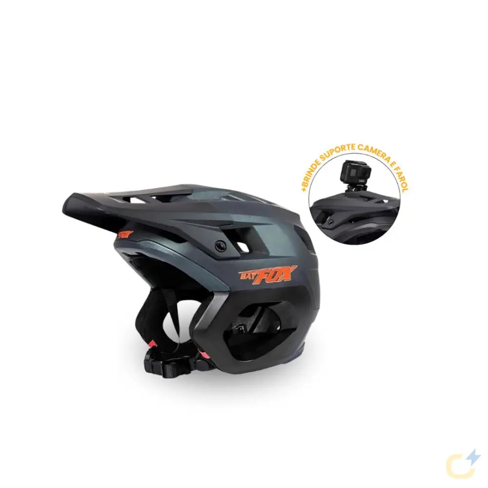 Capacete MTB Fox | BRINDE SUPORTE CAMERA E FAROL
