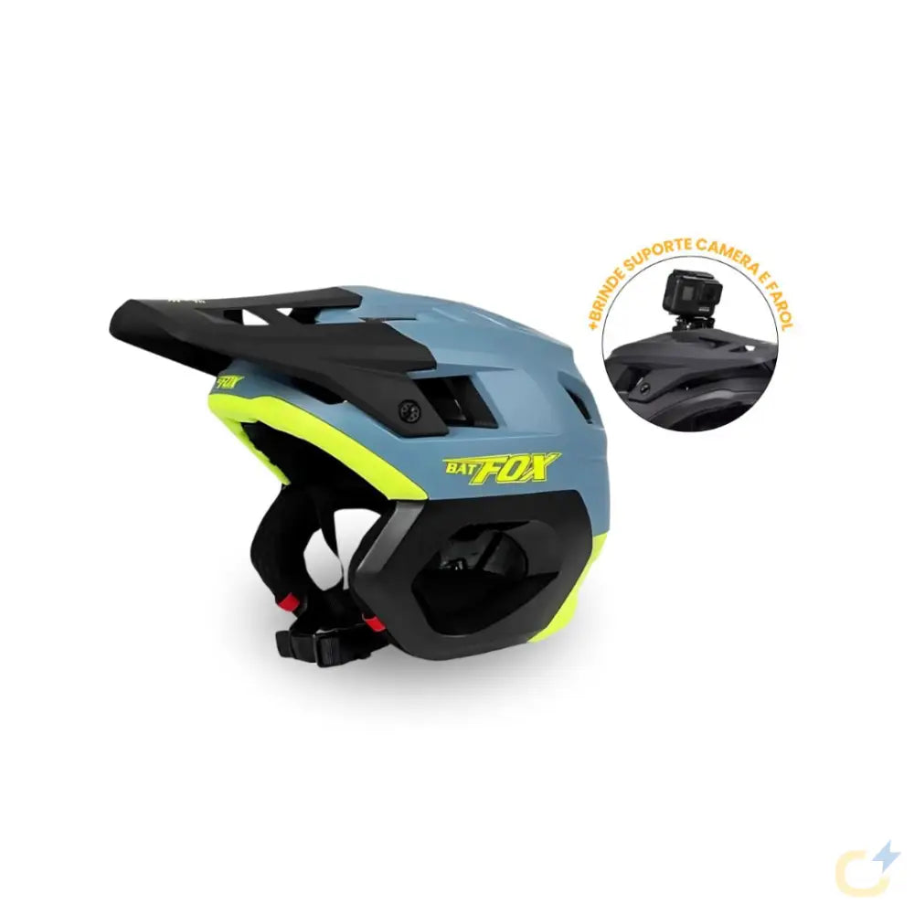 Capacete MTB Fox | BRINDE SUPORTE CAMERA E FAROL